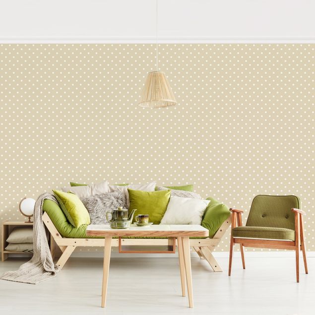 Wallpapers geometric No.YK56 White Dots On Off-White