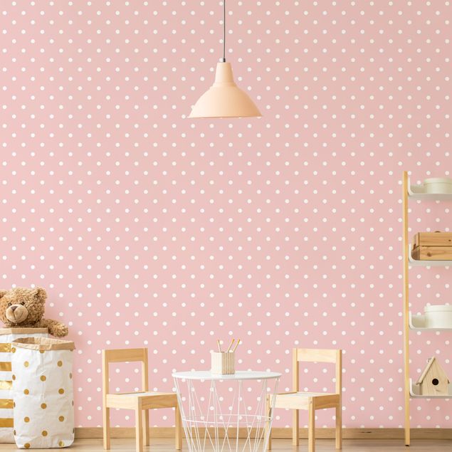 Contemporary wallpaper No.YK57 White Dots On Light Pink