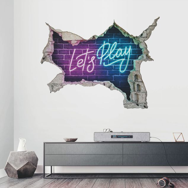 Wall decal Neon Text Let's Play II