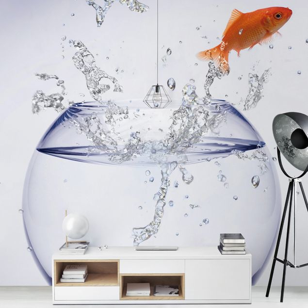 Modern wallpaper designs Flying Goldfish