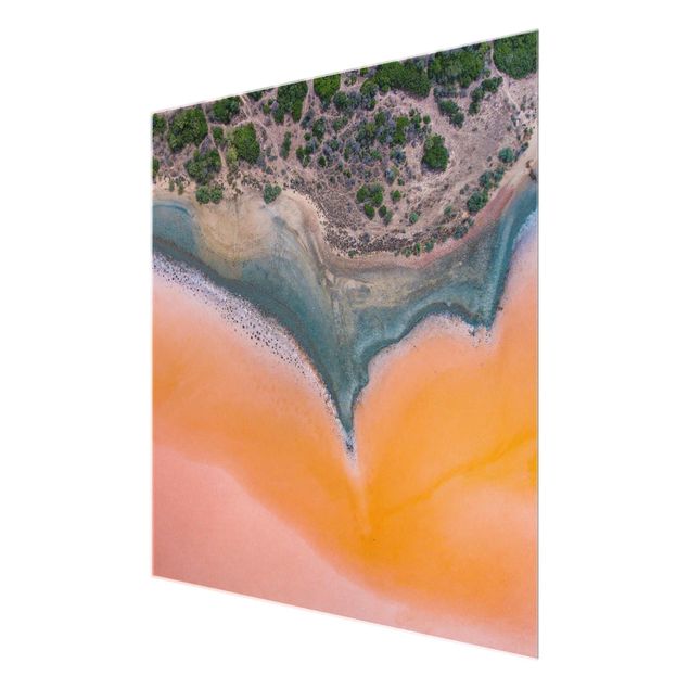 Orange canvas wall art Orange Lake Shore On Sardinia