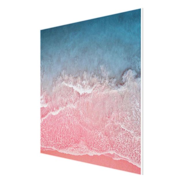 Glass prints beach Ocean In Pink