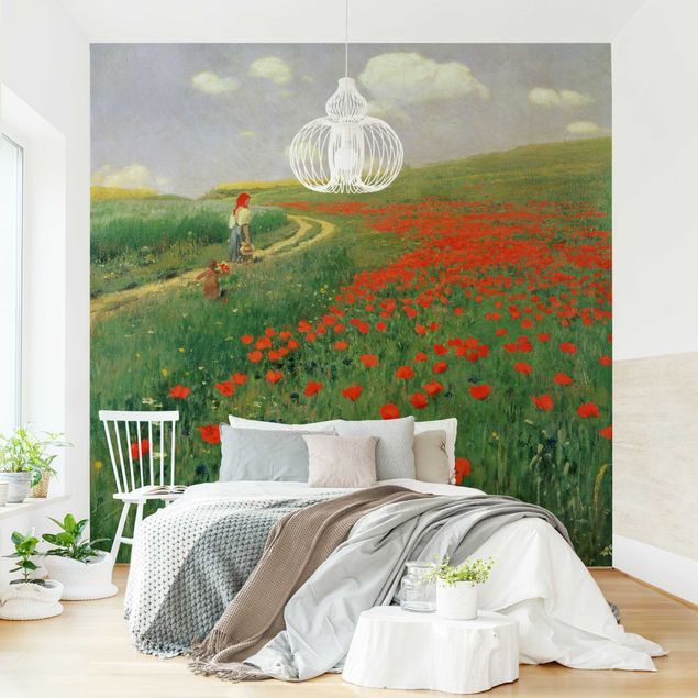 Art styles Pál Szinyei-Merse - Summer Landscape With A Blossoming Poppy