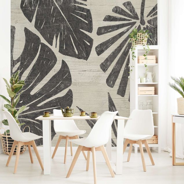 Wallpapers flower Palm Leaves Light Grey Backdrop