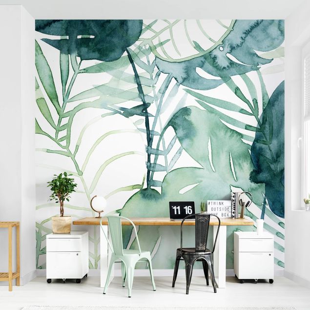 Wallpapers green Palm Fronds In Watercolour II