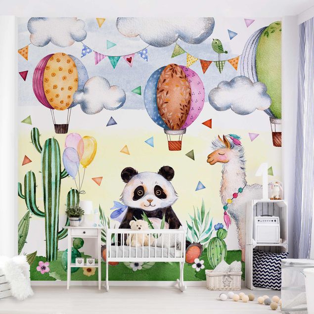Nursery decoration Panda And Lama Watercolour