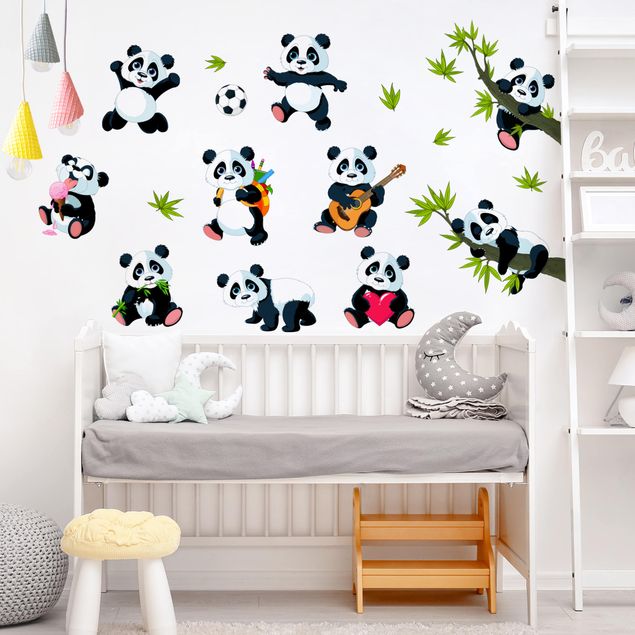 Panda wall stickers Pandabar mega set