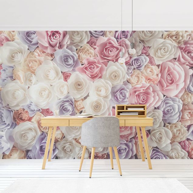 Wallpapers flower Pastel Paper Art Roses