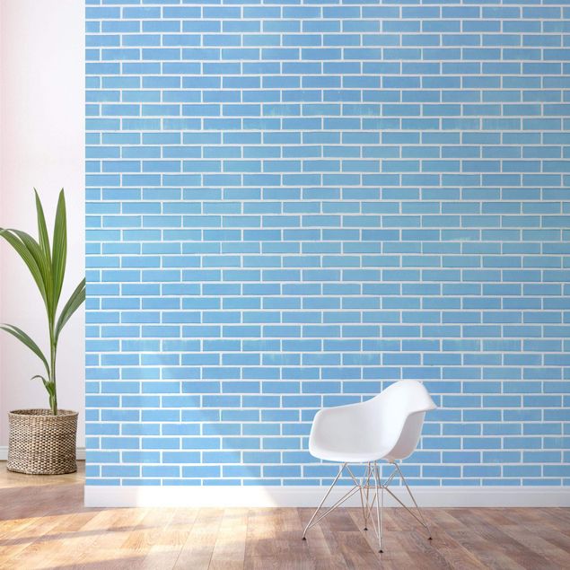 Wallpapers stone Pastel Blue Brick Wall