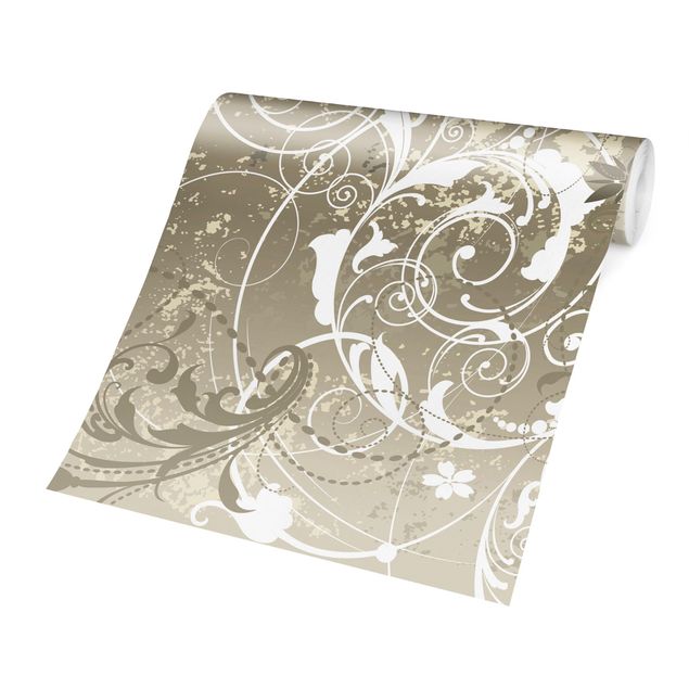 Creme wallpapers Mother Of Pearl Ornament Design