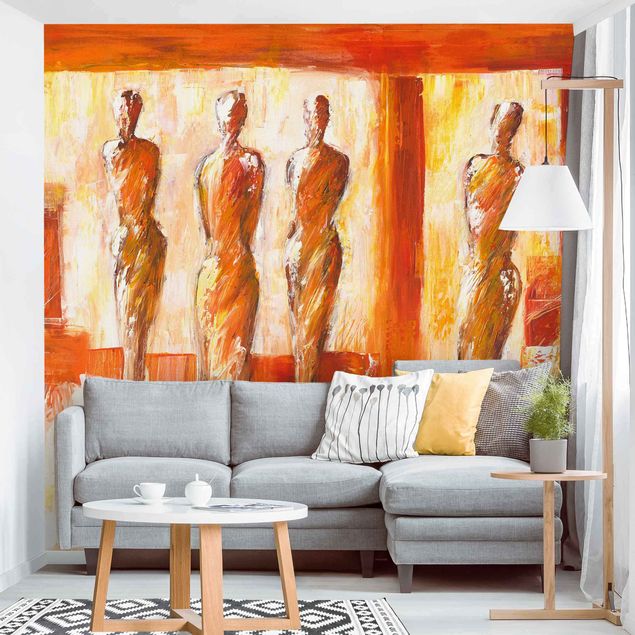 Contemporary wallpaper Petra Schüßler - Four Figures In Orange
