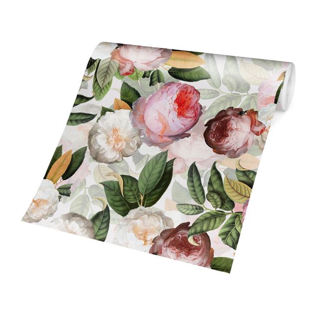 Wallpapers patterns Peonies With Leaves