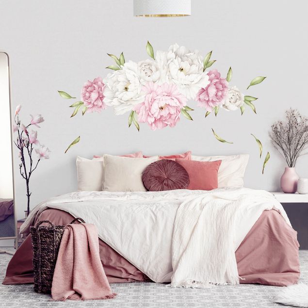 Wall stickers flower Peonies set rosé white