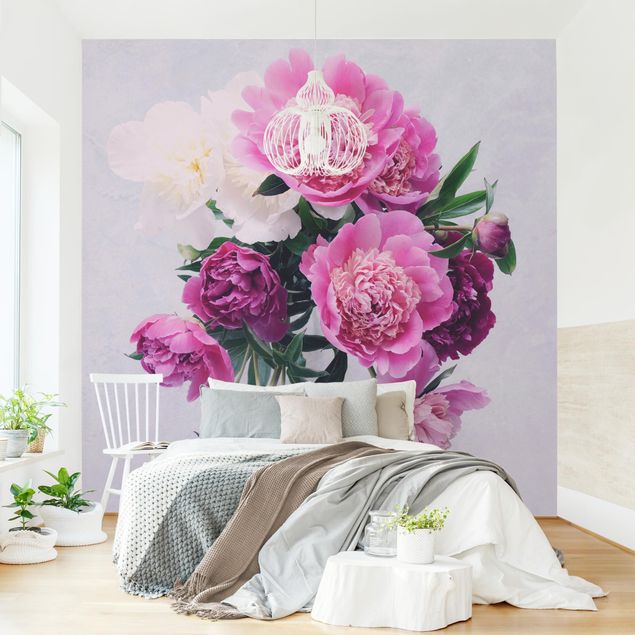 Wallpapers flower Peonies Shabby Pink White