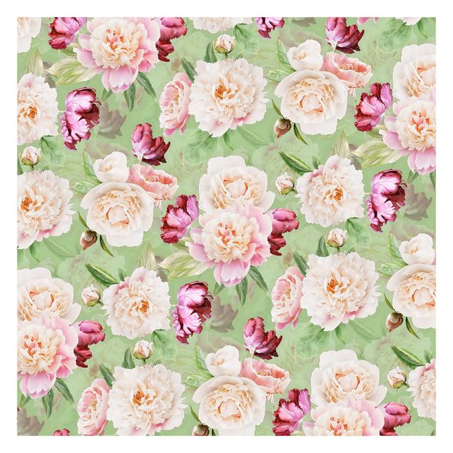 Wallpapers green Peonies On Mint Green