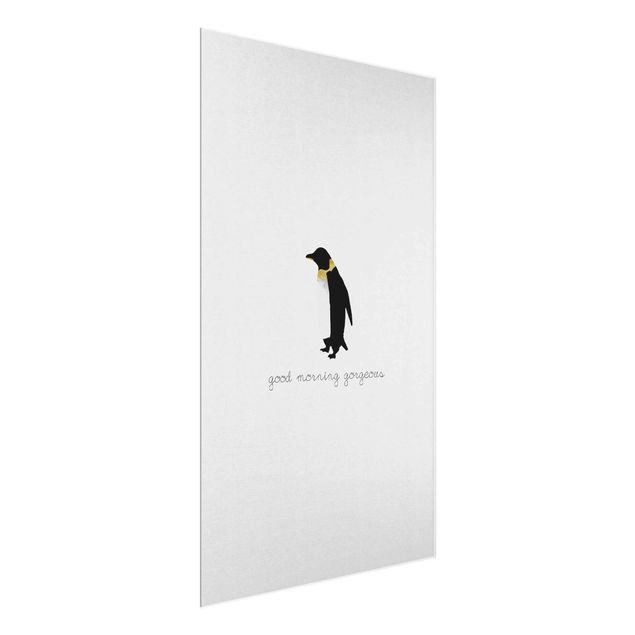 Prints black and white Penguin Quote Good Morning Gorgeous