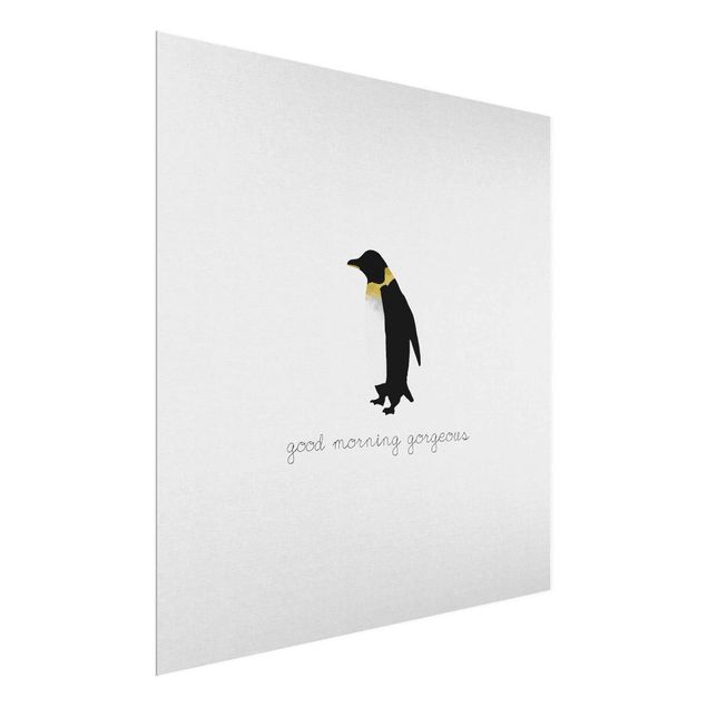 Prints black and white Penguin Quote Good Morning Gorgeous