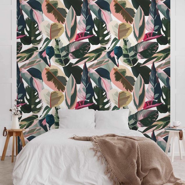 Wallpapers modern Pink Tropical Pattern