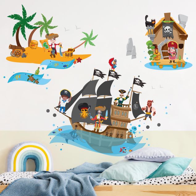 Kids room decor Pirate ship Treasure Island Mega Set
