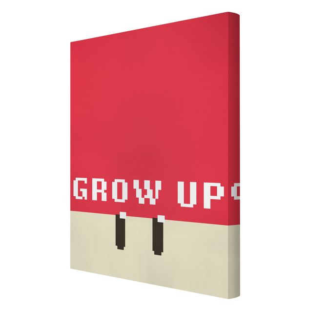 Wall art prints Pixel Text Grow Up In Red