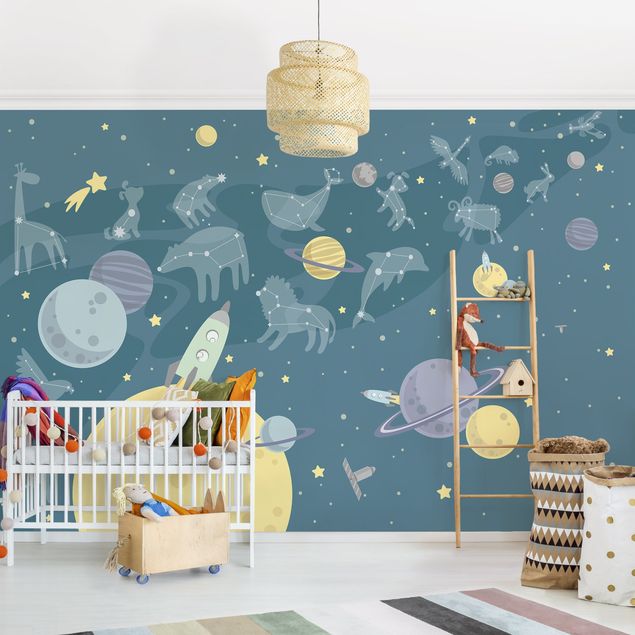 Nursery decoration Planets With Zodiac And Missiles