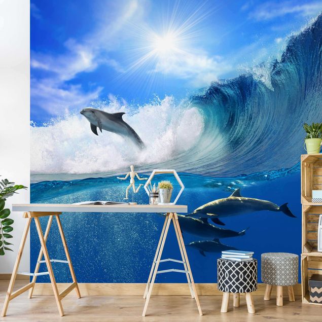 Wallpapers modern Playing Dolphins