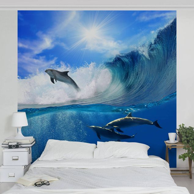 Wallpapers landscape Playing Dolphins