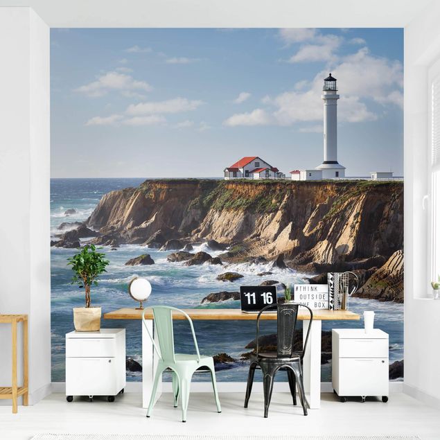 Wall mural beach Point Arena Lighthouse California