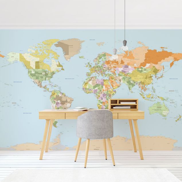 Self adhesive wallpapers Political World Map