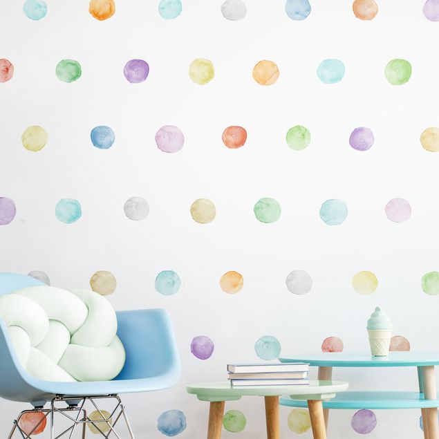 Wall stickers Points watercolor set pastel colorful