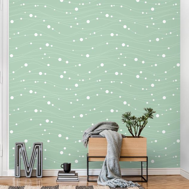 Wallpapers patterns Dots On Wave Pattern In Front Of Mint