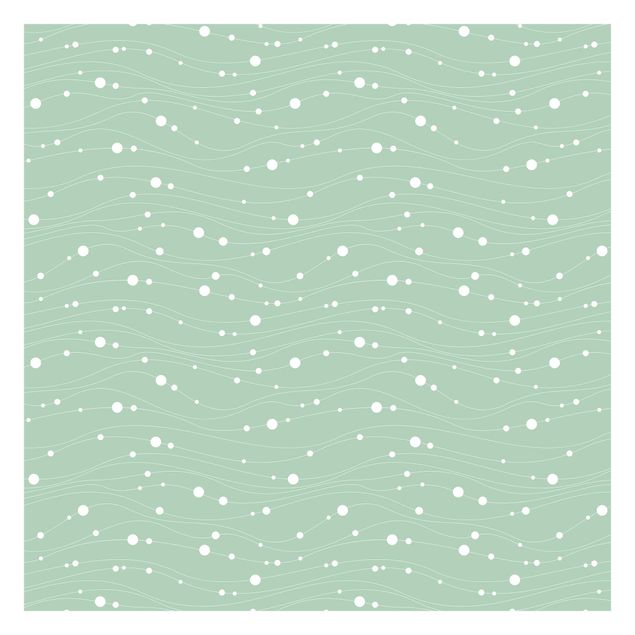 Adhesive wallpaper Dots On Wave Pattern In Front Of Mint