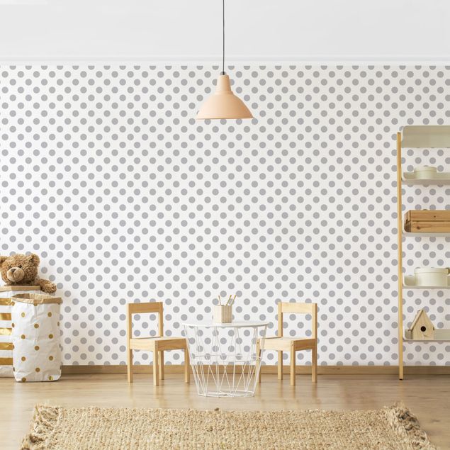 Kids room decor Dots Grey On White