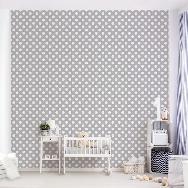 Spotty wallpaper White Dots On Grey