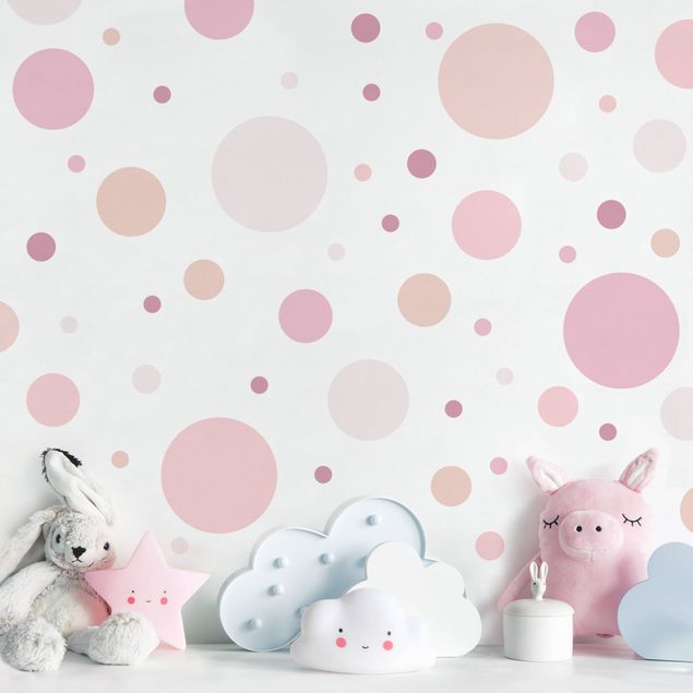Nursery decoration Points confetti pink set