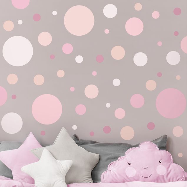 Wall stickers Points confetti pink set