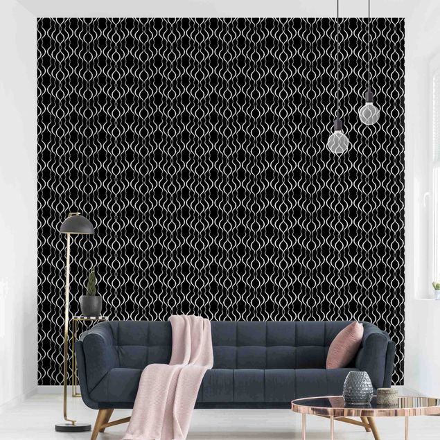 Black white wallpaper Dot Pattern In Black