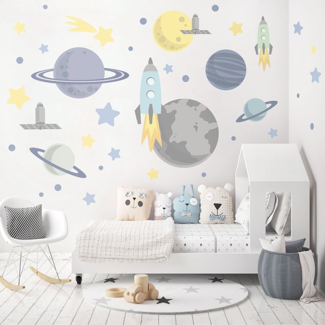 Wall decal Rocket and planets