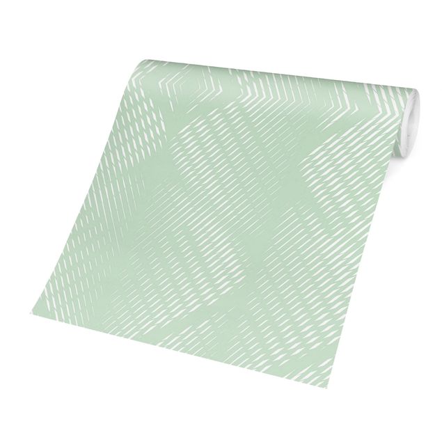 Wallpapers patterns Rhombic Pattern With Stripes In Mint Colour