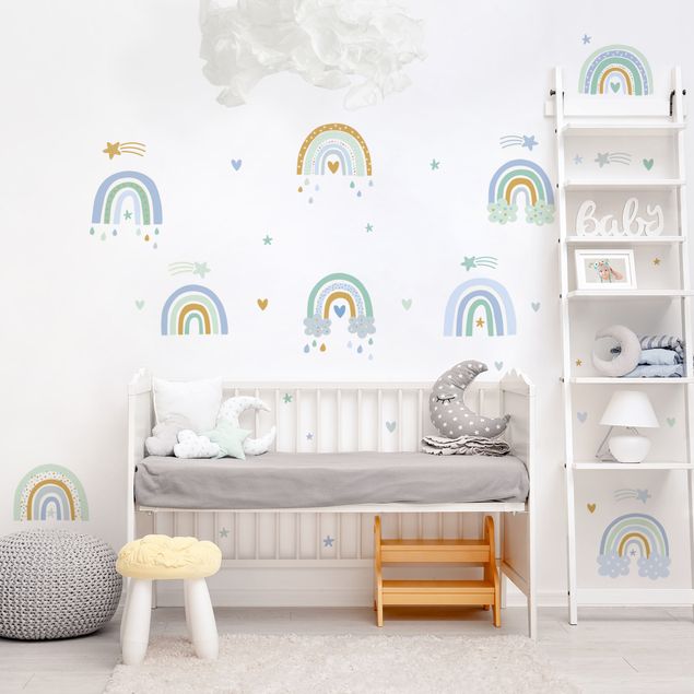 Wall stickers love Rainbows Blue Turquoise Set