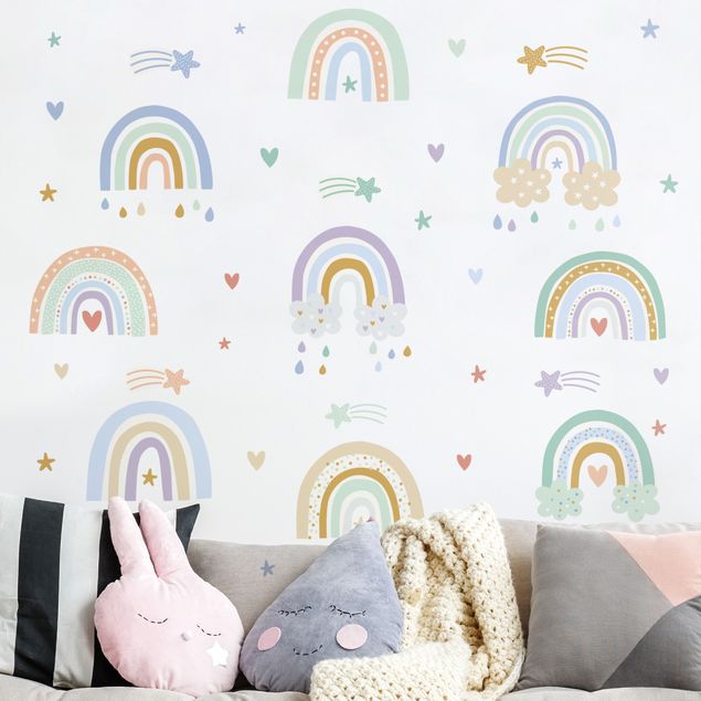 Kids room decor Rainbows Pastel Set