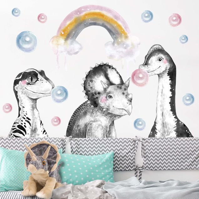 Nursery decoration Rainbow Dino Set