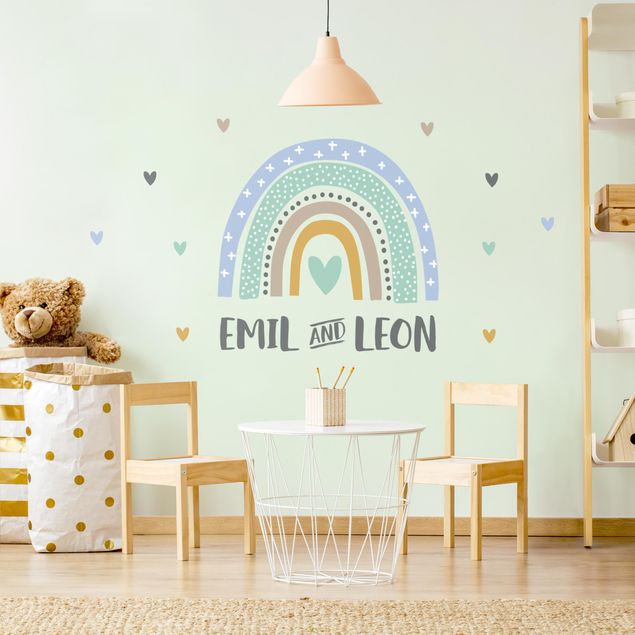 Wall stickers quotes Rainbow with desired blue turquoise