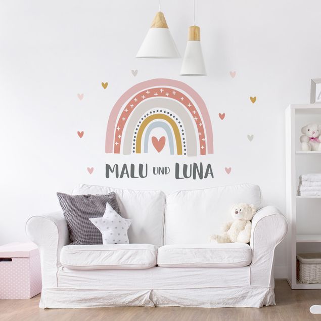 Wall stickers universe Rainbow with wunnion pink