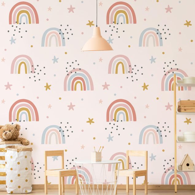 Nursery decoration Rainbow World With Stars And Dots