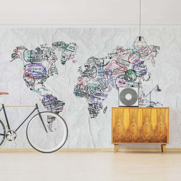 Wallpapers modern Passport Stamp World Map