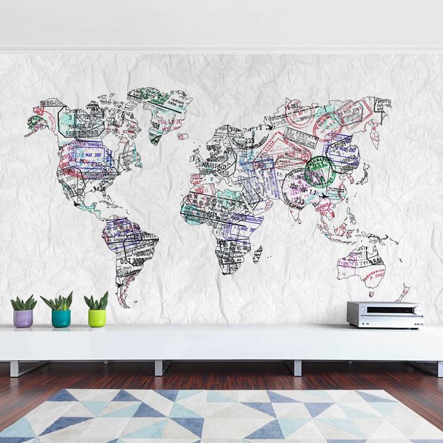 Wallpapers white Passport Stamp World Map