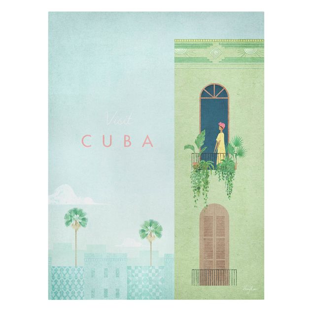 Green canvas wall art Tourism Campaign - Cuba