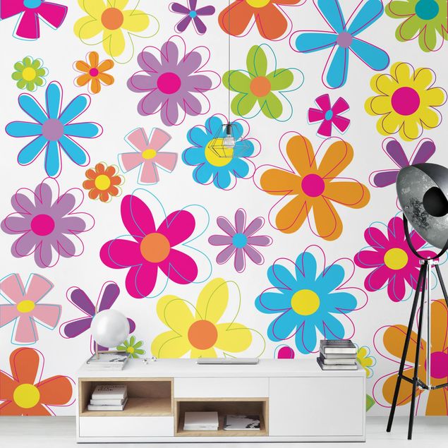 Floral wallpaper Retro Flowers