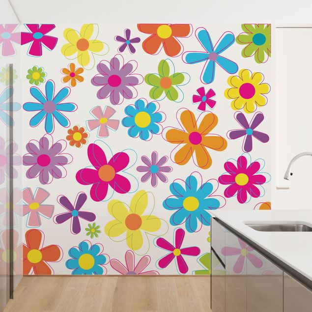 Contemporary wallpaper Retro Flowers